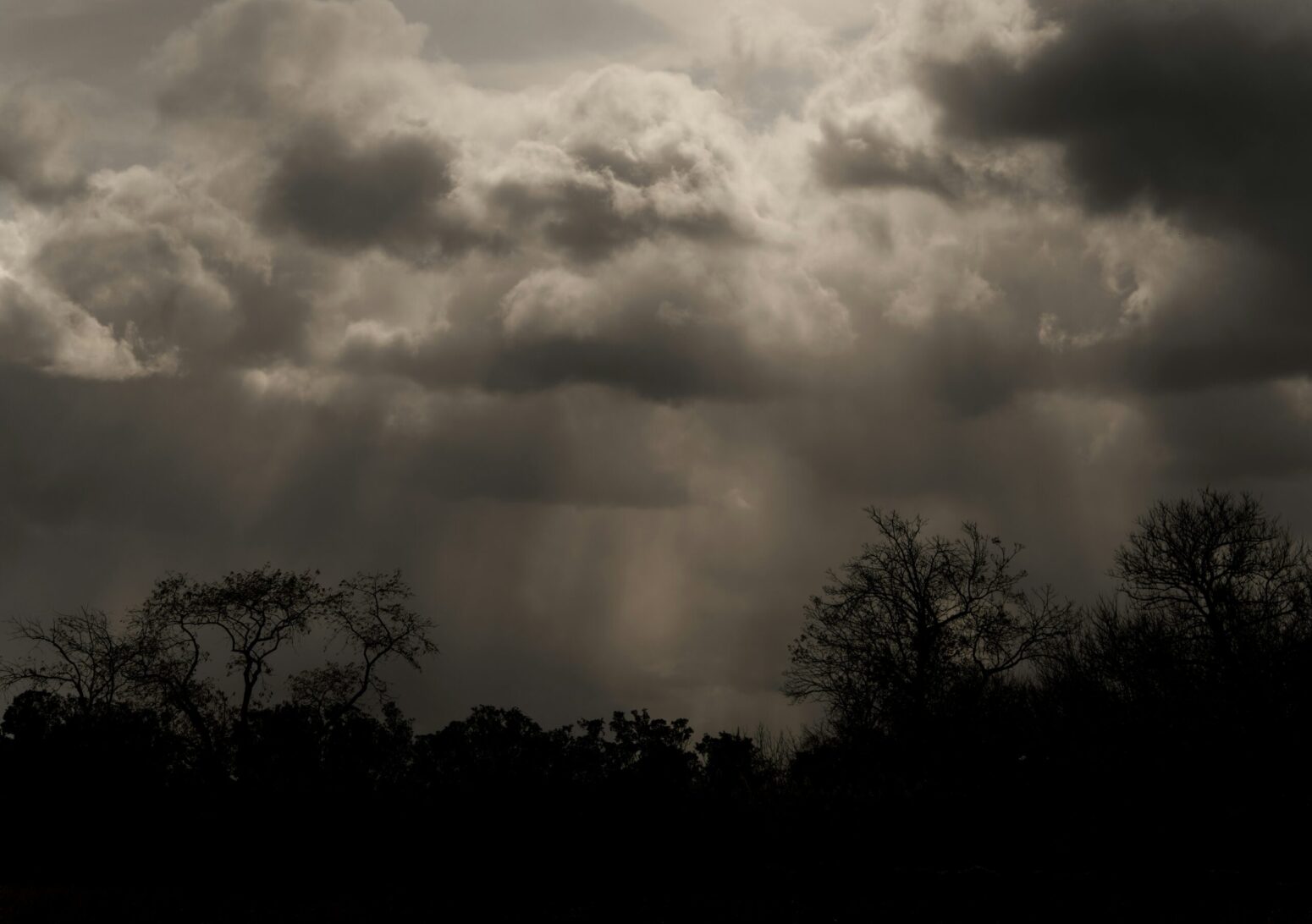 Dark and stormy clouds in the sky