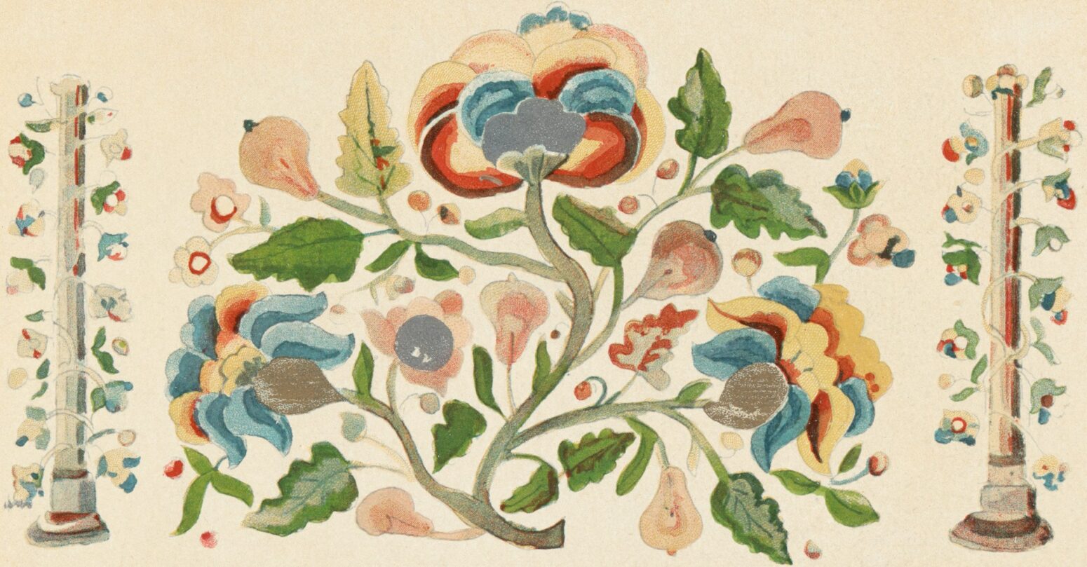 A botanical illustration depicting flowers from the New York public library online archives