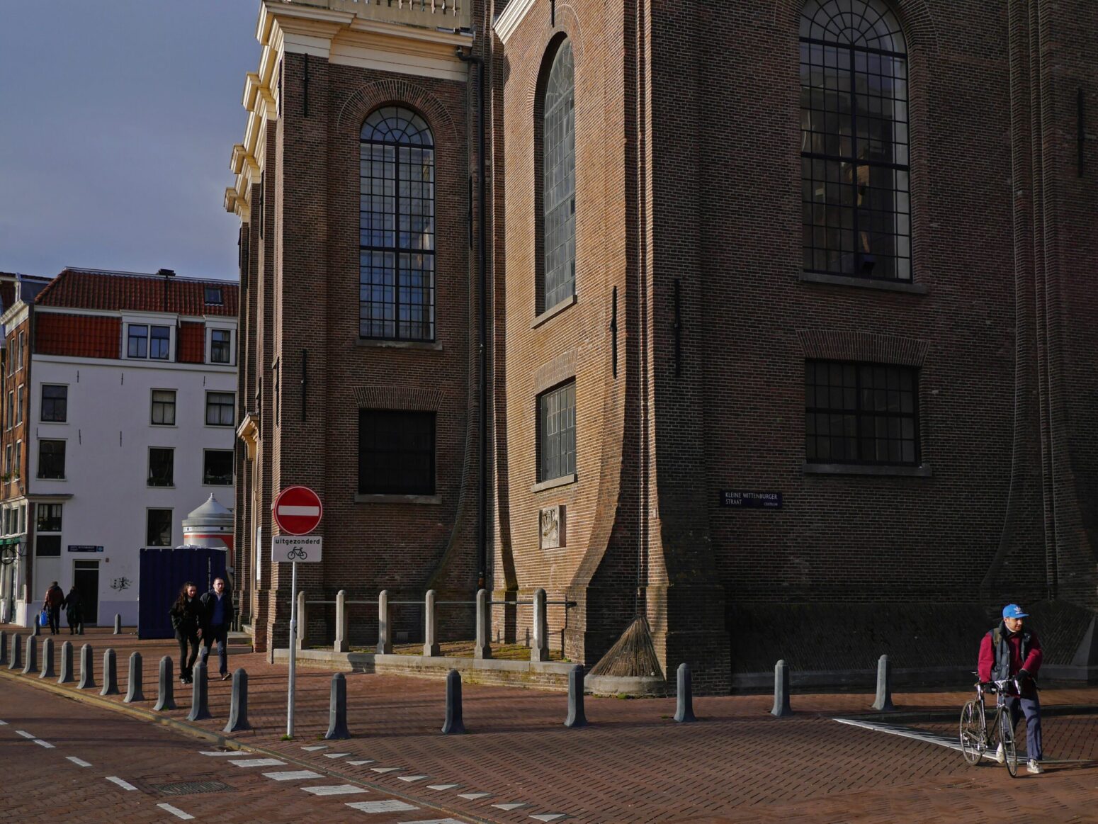 This photograph shows the 17th century protestant brick-built church in Amsterdam city.