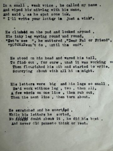 Typewritten poem: "The Moonbeam Elf"