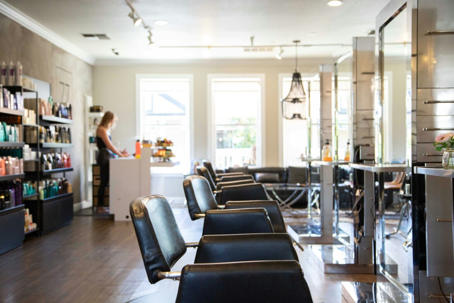 This photograph shows the inside of a hair and nail salon.