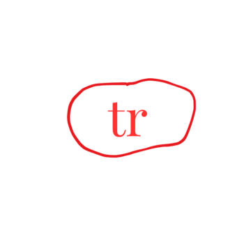 A proofreader's mark: the letters "tr" with a circle around them, all in red