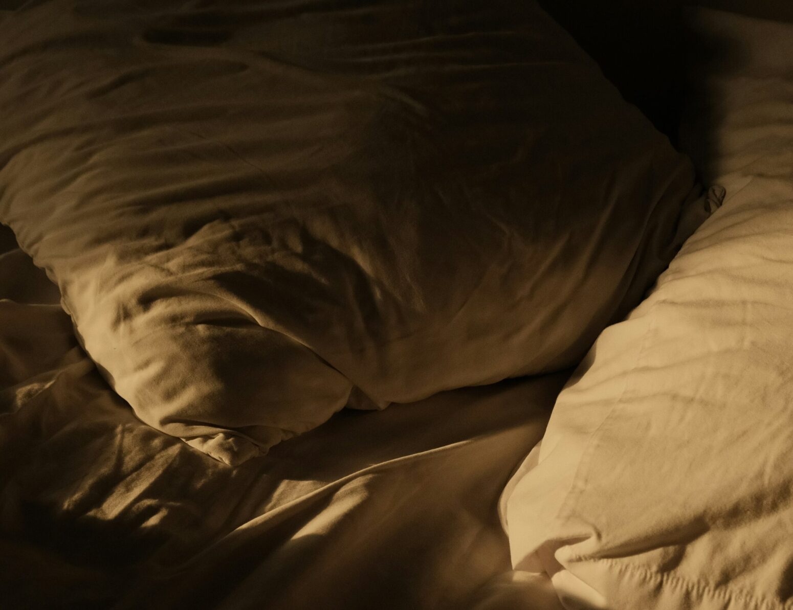 Crumpled pillows in a yellow hue