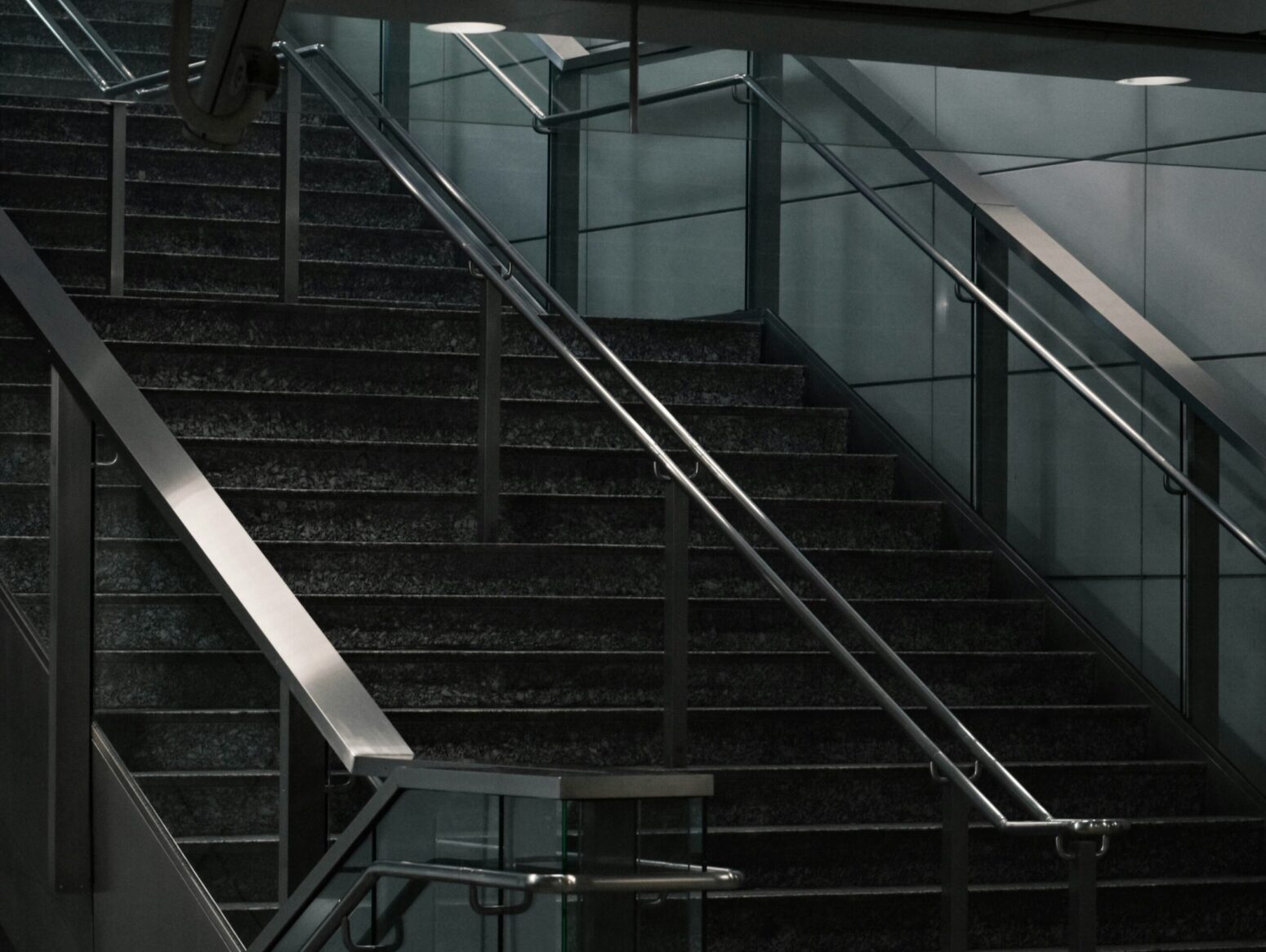 Staircase with a handrail